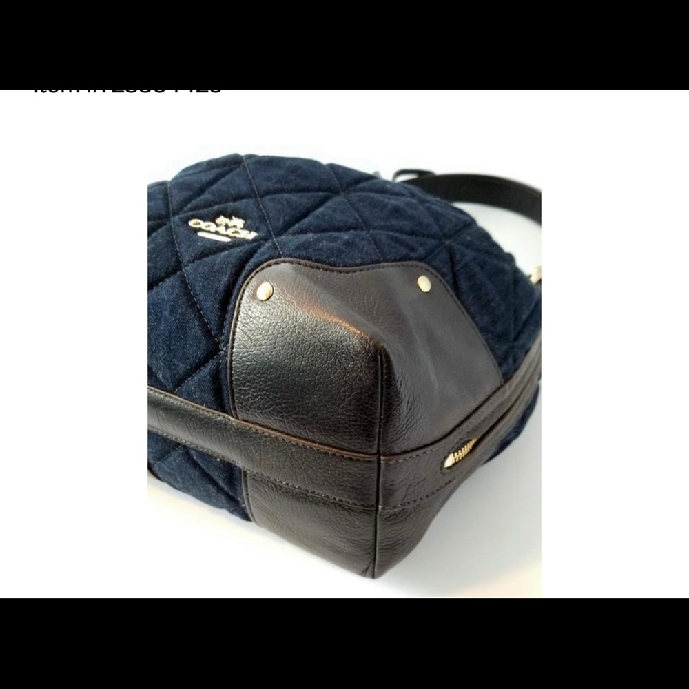 Coach Large Purse. 37242 Large Mickie Blue Denim Satchel